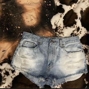 Distressed Jean shorts